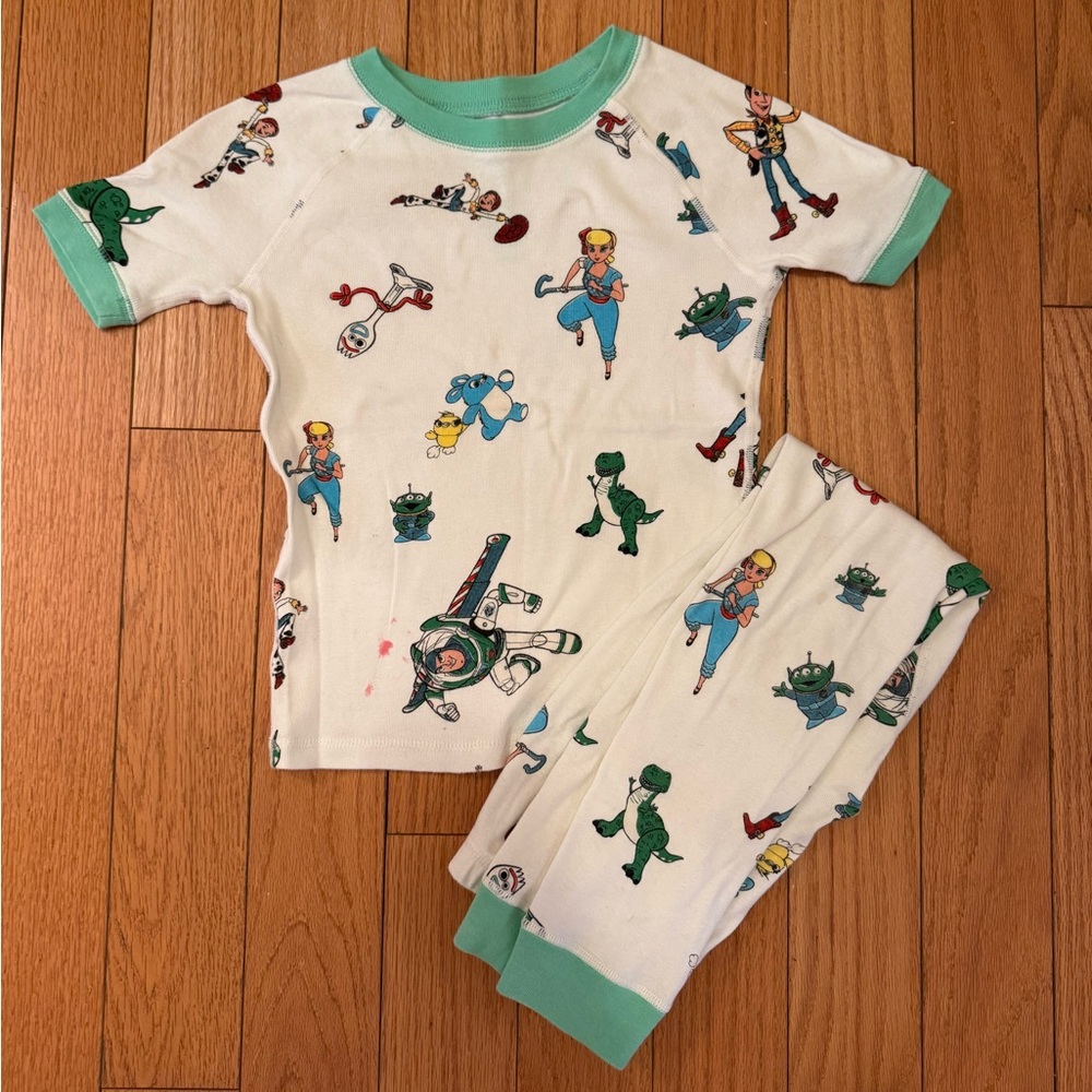 Hanna Andersson Disney Collab Toy Story 2 Kids Pajama Set with Green Trim